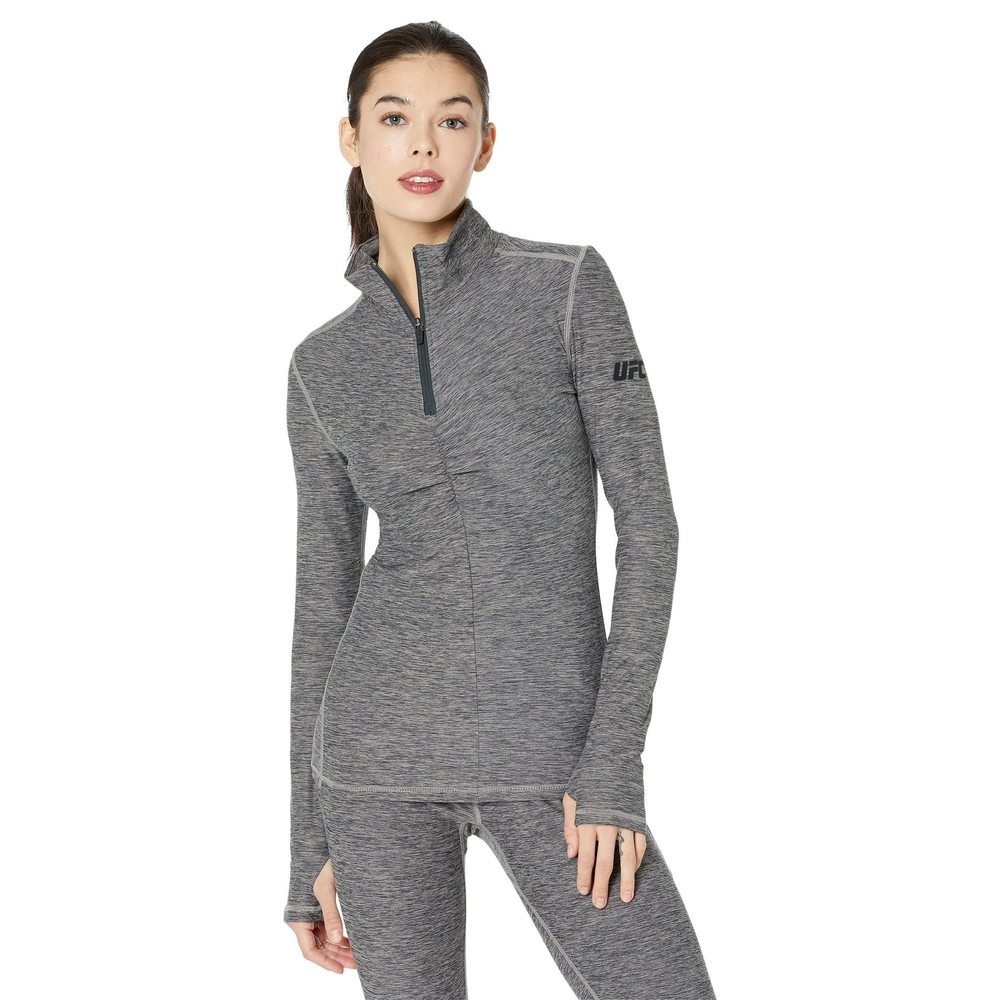 UFC Women's Long Sleeve 1/4 Zip Pullover Grey SM